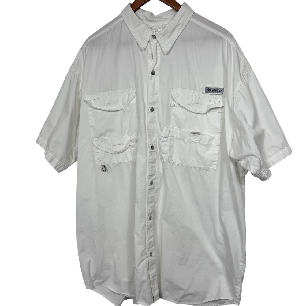 Columbia PFG Mens 2X Fishing Shirt Short Sleeve Vented Cotton Performance Gear